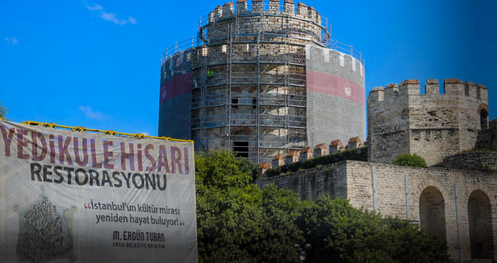 Yedikule Hisarındaki Hazine Kulesinde restorasyon sürüyor